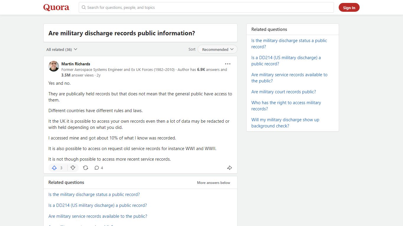 Are military discharge records public information? - Quora
