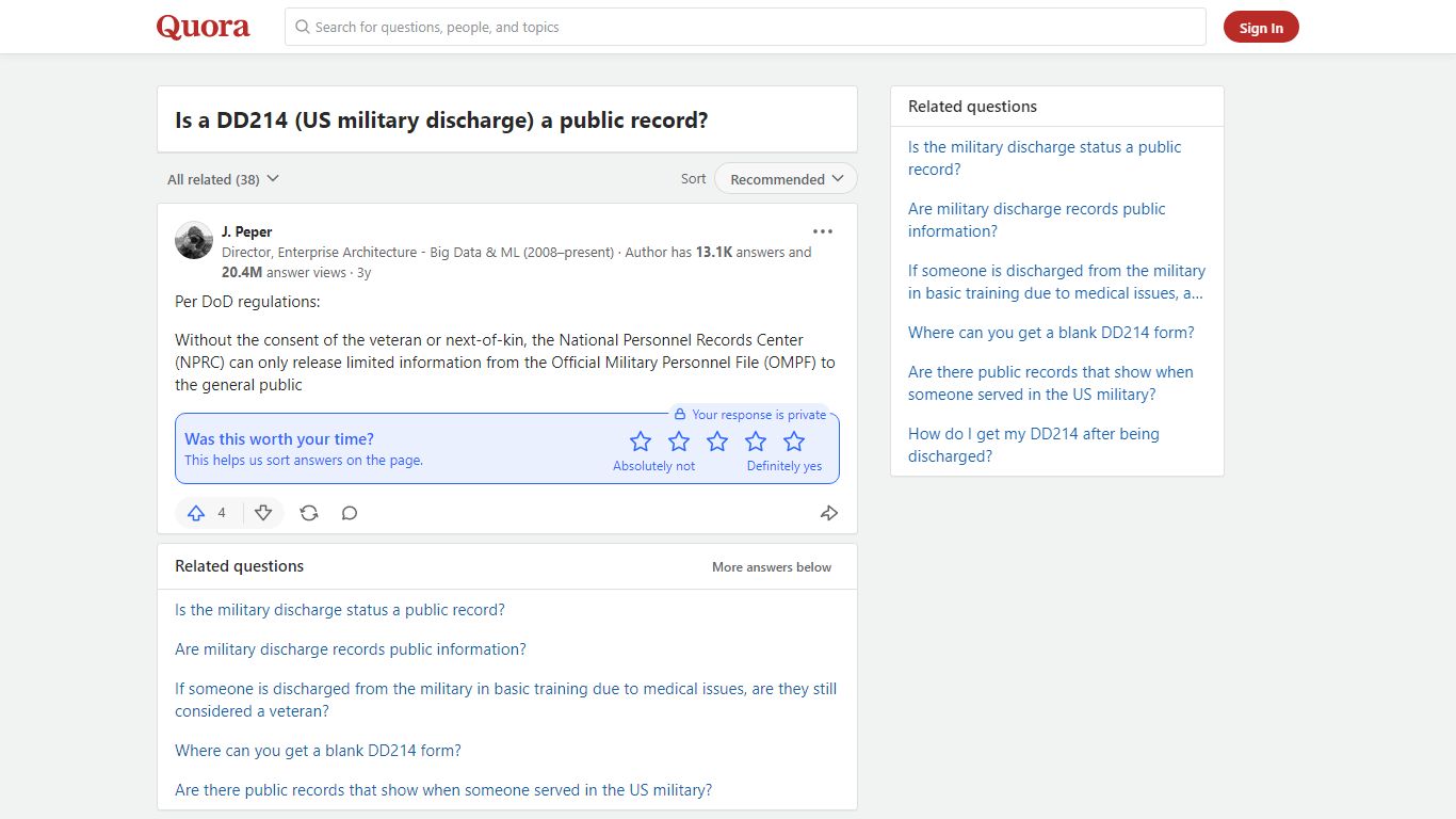 Is a DD214 (US military discharge) a public record? - Quora